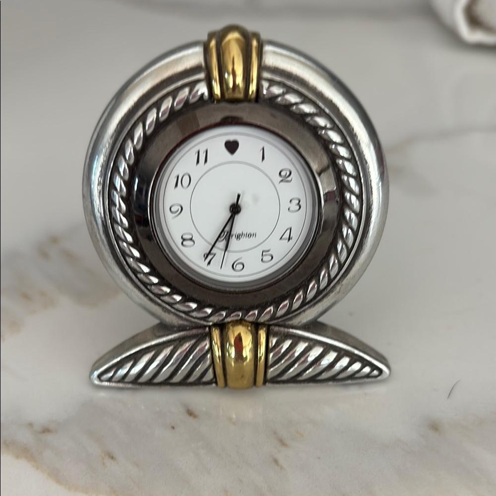 Brighton Silver and Gold Art Deco Wall Clock